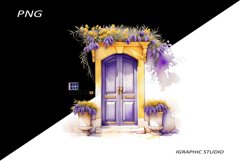 Watercolor Medirerranean Door Clipart Product Image 1