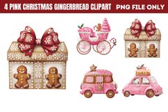 Pink Christmas Gingerbread sublimation Clipart PNG Product Image 1