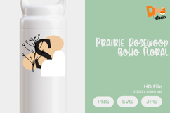 Prairie Rosewood Boho Floral Monogram Product Image 1