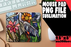 Stained Glass Bird Mouse Pad Design for PNG Sublimation Product Image 1