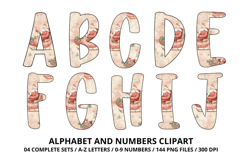 Sage Green Christmas Alphabet Png Clipart, letters doodle Product Image 2