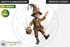 Spring Blossom Gnomes Cliparts Fantasy graphics scrapbooking Product Image 1