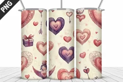 Valentines Love Skinny Tumbler PNG Wrap| Valentines Tumbler Product Image 2