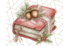 Christmas Book Clipart, Festive Reading PNG Illustrations Product Image 5