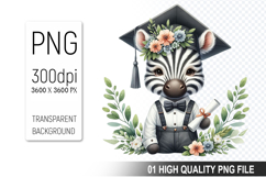 Graduation Animals Clipart PNG Bundle, High Quality PNG File Product Image 4