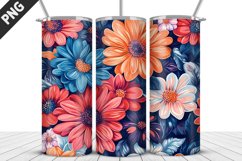 Flowers Tumbler Wrap | Sublimation Design | Tumble PNG Product Image 1