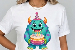 Monsters Birthday Clipart | 12 PNG Cute Monster Party Product Image 4