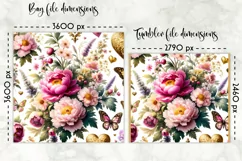 Vintage Floral Lunch Bag Design | Baroque Flowers Lunch Bag Product Image 2