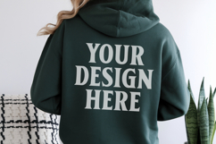 Forest Green Gildan 18500 Hoodie Sweatshirt Mockup, Unisex H Product Image 1