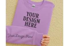 Gildan 18000 Orchid Sleeve Sweatshirt Mockup Product Image 1