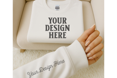 Gildan 18000 White Sleeve Sweatshirt Mockup | Cozy Crew Product Image 1