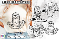 Funny Pickle SVG Designs, Cute &amp; Grumpy Pickle Characters Product Image 1