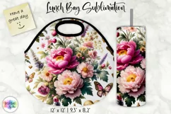 Vintage Floral Lunch Bag Design | Baroque Flowers Lunch Bag Product Image 1