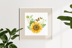 Watercolor sunflowers with gold frames Product Image 6