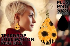 Teardrop Western Earrings Sublimation Print Product Image 1