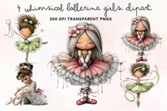 Whimsical Ballerina Girls Clipart PNG Product Image 1