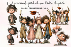 Whimsical Graduation Kids Clipart PNG Product Image 1