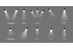 Spotlight for stage. Realistic floodlight set. Illuminated s Product Image 1