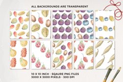 Tropical Fruit Seamless Patterns Digital Paper Watercolor Product Image 2