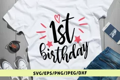 1st Birthday - Birthday SVG EPS DXF PNG Cutting Files Product Image 1