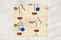 Cubism linear abstract faces Product Image 2