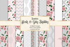 Blush and Gray Shabby Digital Paper Product Image 1