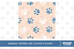 American 4th of July Cat Dog Paw Seamless Pattern PNG DTF Product Image 2