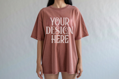Comfort Colors 1717 Terracotta T-shirt Mockups, Real Model Product Image 1