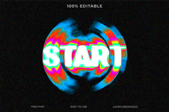 3D editable text effect with a distorted neon aura Product Image 1