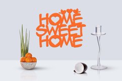 Home Sweet Home Plate CNC laser cutting template SVG DXF PNG Product Image 1