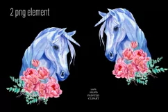 Cute blue unicorn clipart Watercolor Product Image 3