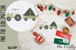 Christmas Tractor Sublimation | Boys Xmas Png Product Image 1