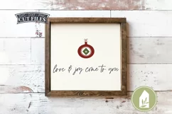 Love and Joy Come To You SVG, Vintage Christmas Ornament SVG Product Image 1