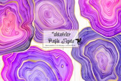 Watercolor Purple Agate Clipart Product Image 1