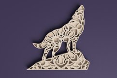Animal laser cut file - Wolf Mandala Product Image 2