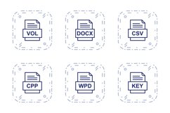 Set Of File Formats Icons Product Image 1
