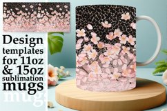 Leopard Bloom Glitter Mug Sublimation Wrap Product Image 1