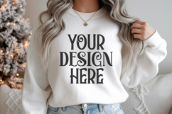 Christmas Gildan 18000 White Crewneck Sweatshirt Mockup Product Image 1
