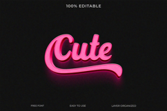 3D editable text effect with a glossy pink title Product Image 1