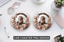 Pikkewyn Car Coaster Sublimation| Animal Coaster PNG Product Image 1