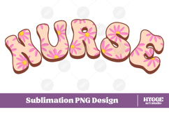 nurse flowers Png Retro floral doctor hospital Sublimation Product Image 1