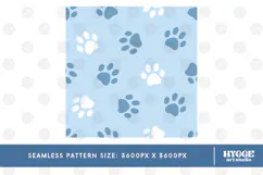 American 4th of July Cat Dog Paw Seamless Pattern PNG DTF Product Image 2