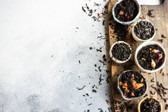 Tea varieties on stone background Product Image 1