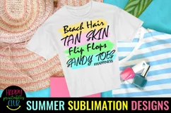 Beach Hair Tan Skin Sublimation Design I Summer Sublimation Product Image 2