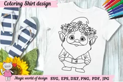 Summer gnome svg , Coloring Shirt Svg, party ideas Product Image 1