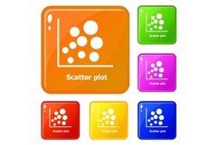 Scatter plot icons set vector color Product Image 1
