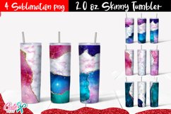 20 oz Skinny Tumbler galaxy and marble sublimation Product Image 1
