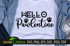 Valentine SVG Hello Pawlentine SVG with Dog/Cat Paws Hearts Product Image 1