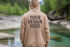 Sand Gildan 18500 Hoodie Mockup, G18000 Hoodie Model mockup Product Image 1