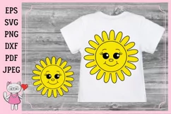 Sun svg, Sun clipart, Cute sun svg file, Sun face svg Product Image 2
